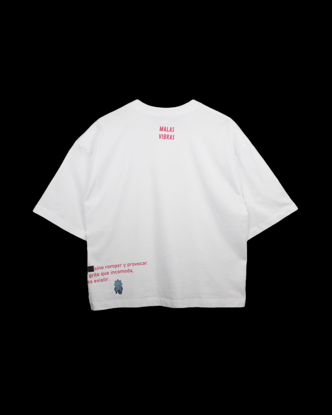 Polo boxy fit blanco - Malas Vibras